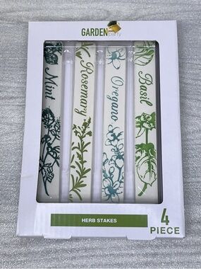 Garden Party Herb Stakes - Mint, Rosemary, Oregano, Basil